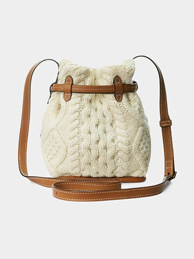 Knitted bag made of leather and wool - 3