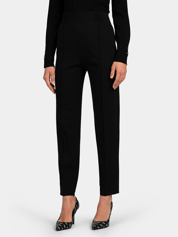 Black pants with crimped details - 1