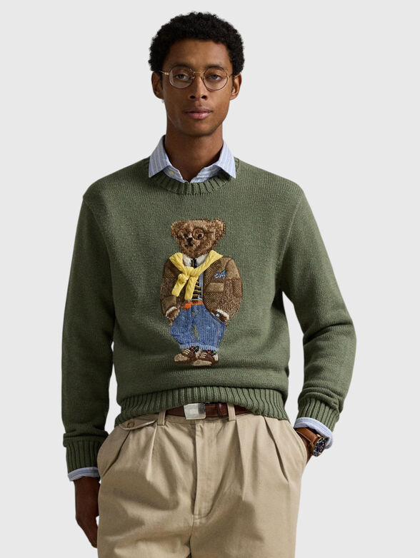 Polo Bear jumper with oval neckline - 1