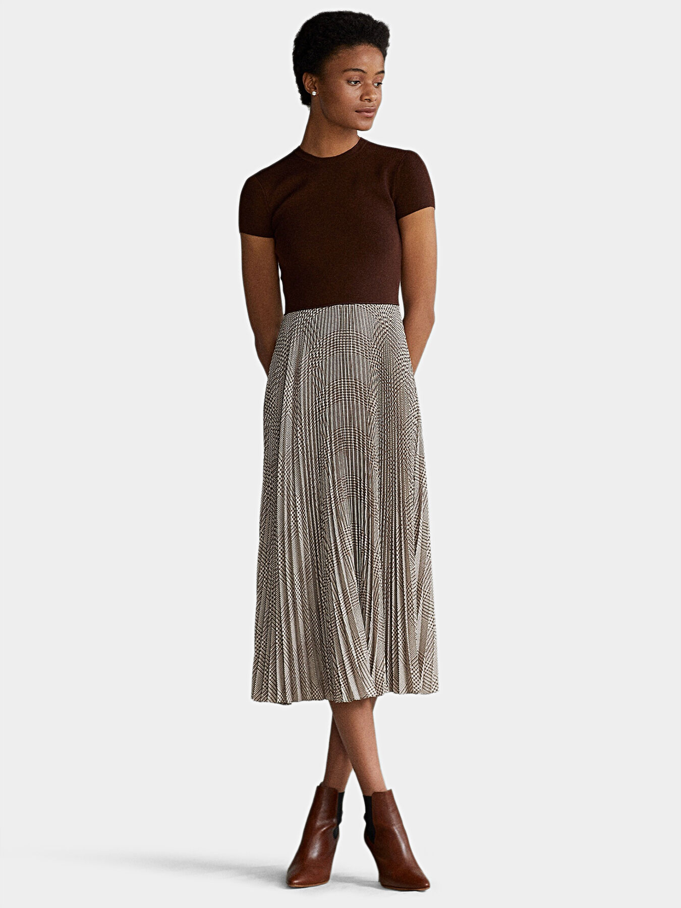 Plaid pleated dress brand POLO RALPH LAUREN Globalbrandsstore en