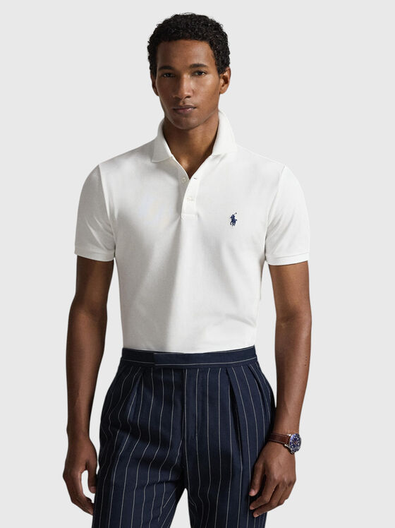 Бял поло-шърт с лого - 1