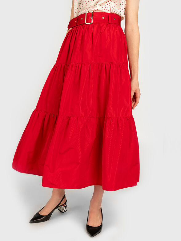 Red flared skirt - 2