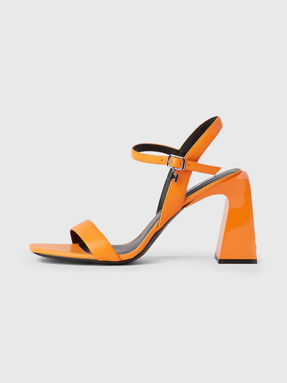 Оранжеви сандали на ток ASTRA NOVA от естествена кожа - 1
