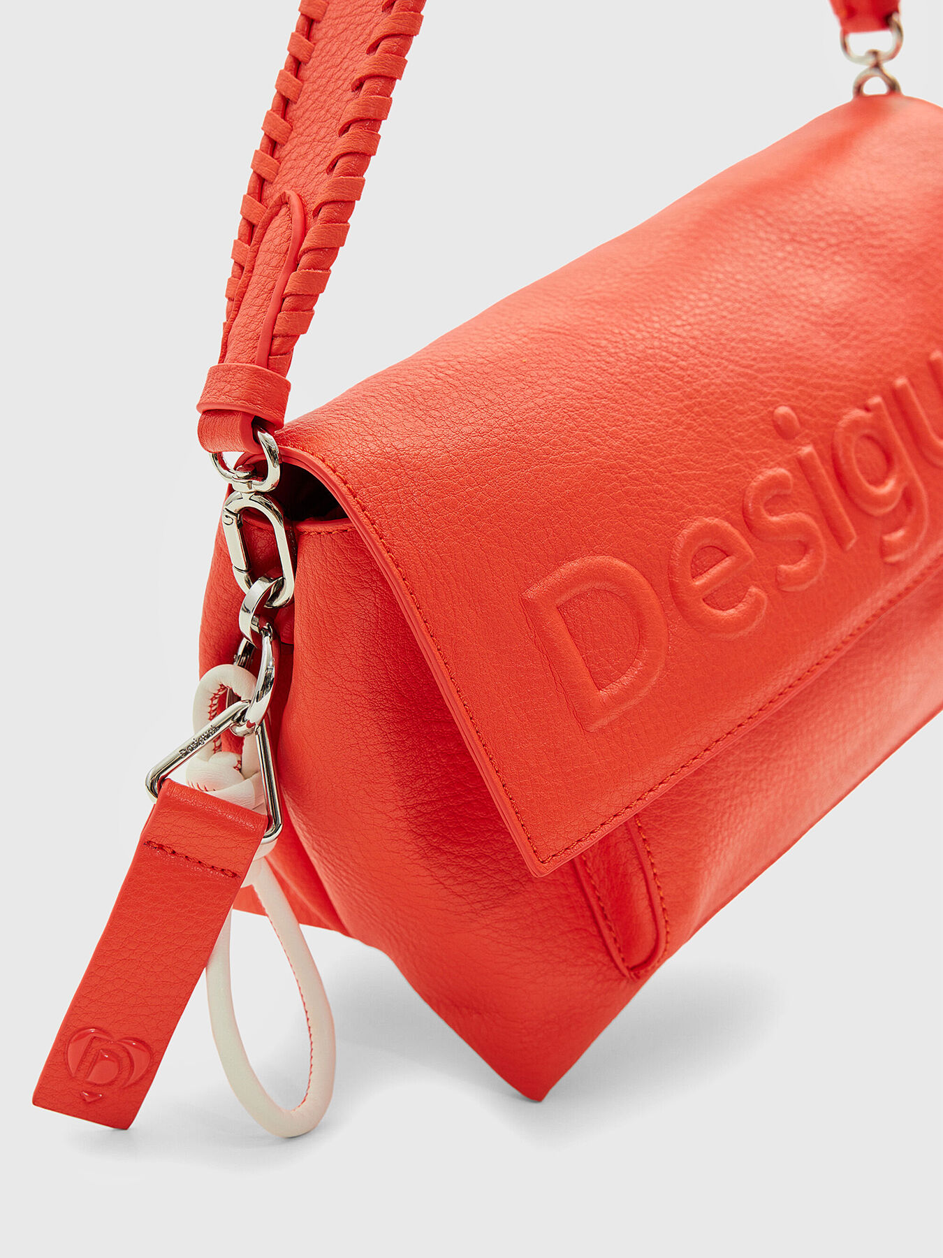 Embossed logo black crossbody bag brand DESIGUAL