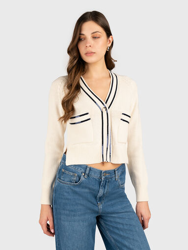 Cardigan with sequins and logo - 2