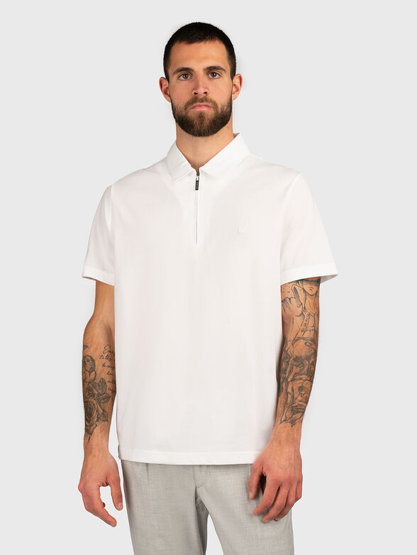 Cotton polo shirt with zip - 0