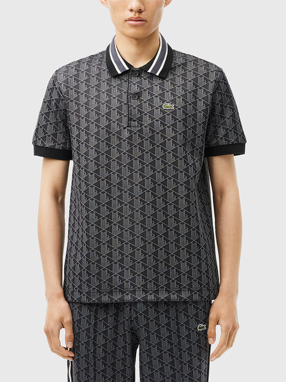 Polo shirt with accent collar in green - 1