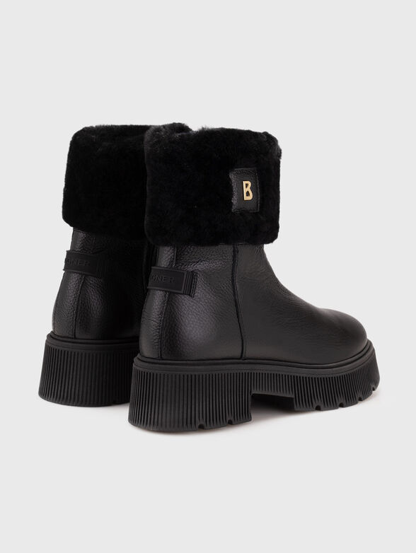 TURIN leather boots with wool detail - 3