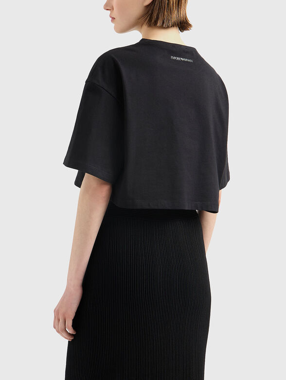 Cropped T-shirt with rhinestone - 3