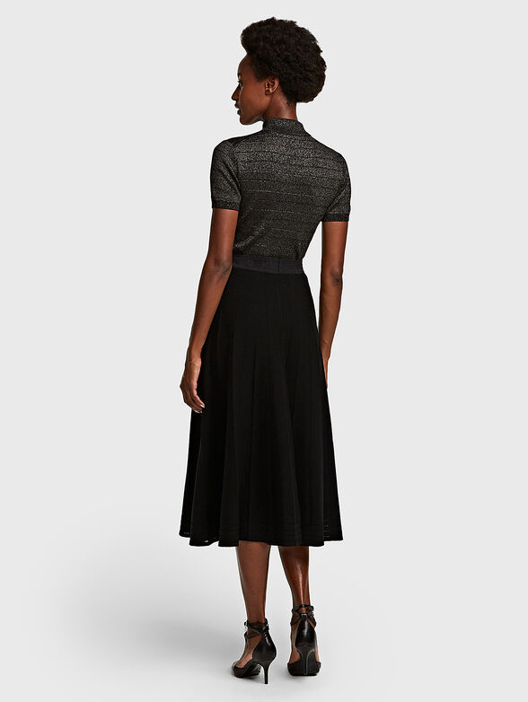 Blue midi skirt with sparkling threads - 6