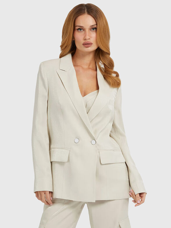 ADRIANA black satin blazer - 1