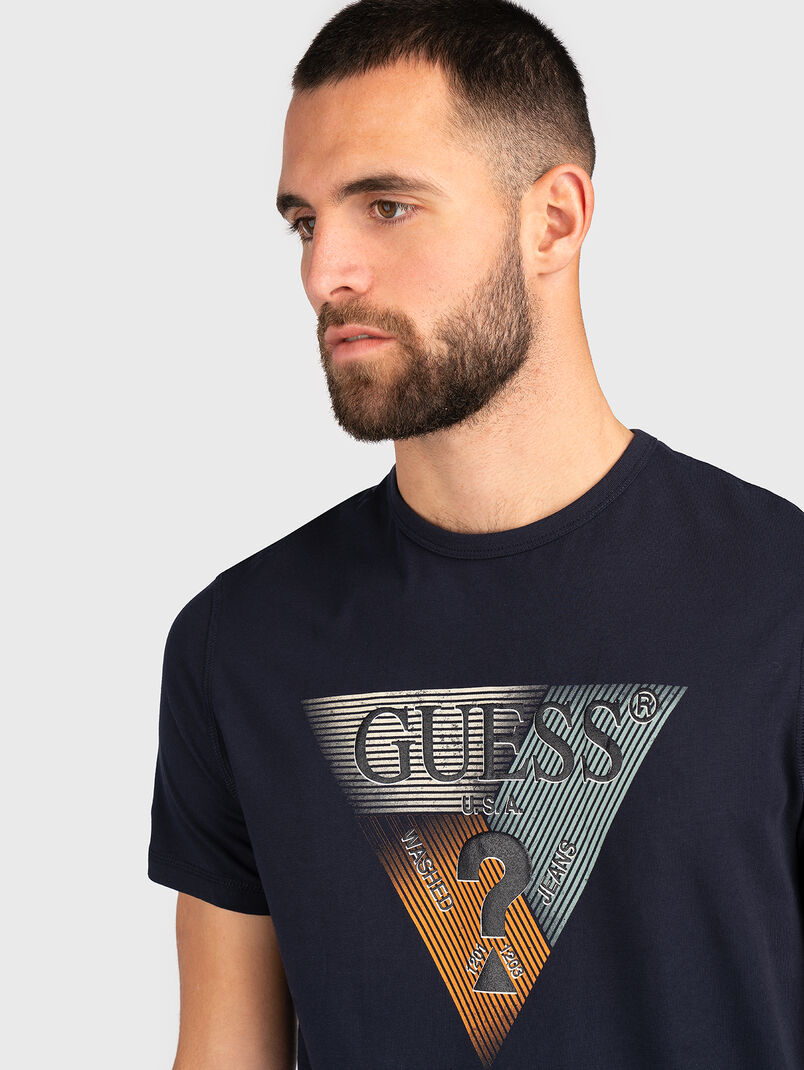 Cotton T-shirt with triangular logo - 3