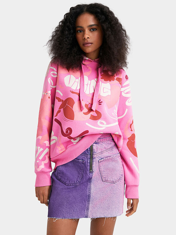 BRAVA oversized sweatshirt with multicolored print - 1