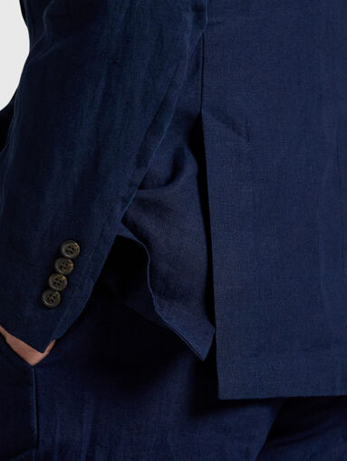Dark blue linen jacket - 5