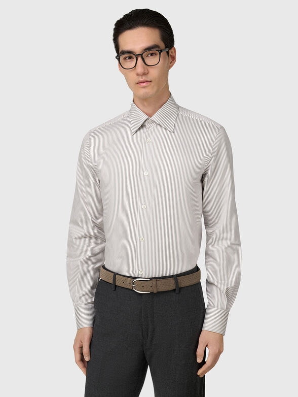 Cotton shirt with stripes - 1