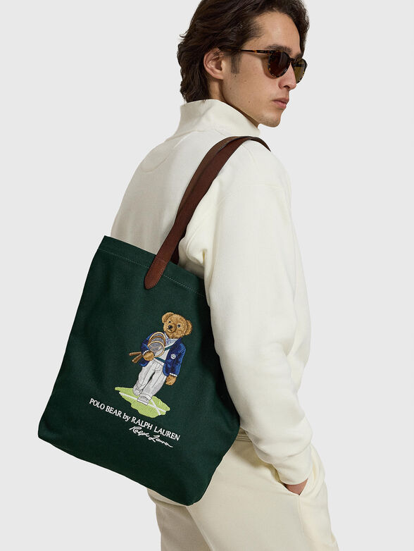 Green bag with a Polo Bear print - 2