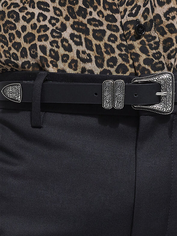 Black leather belt  - 2