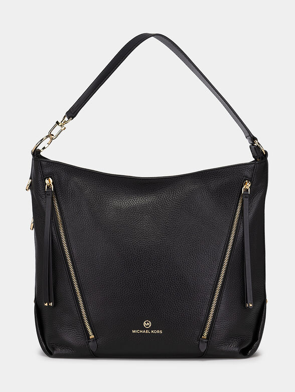 Black leather shoulder bag - 1