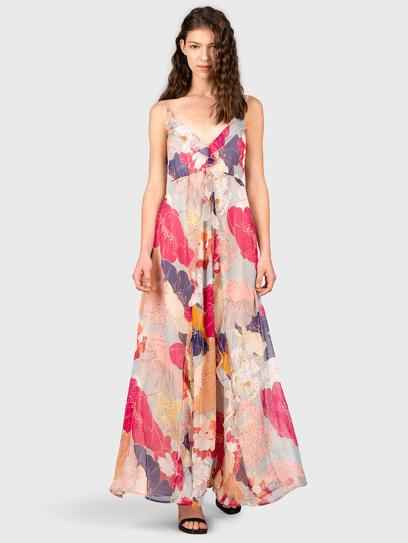 Printed dress with thin straps - 1