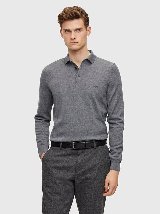 Вълнен пуловер BONO в сив цвят - 1