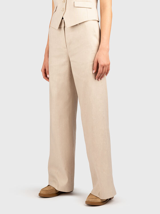 High waisted linen trousers - 1