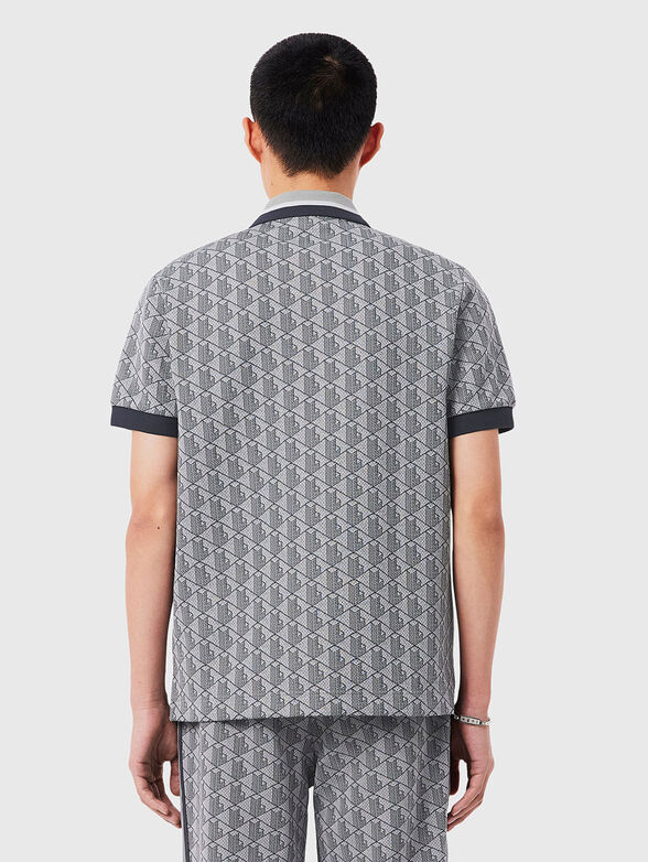 Polo shirt with accent collar in green - 3