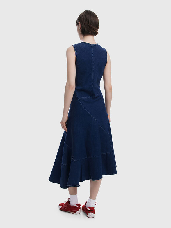 Denim dress with V-neck - 1