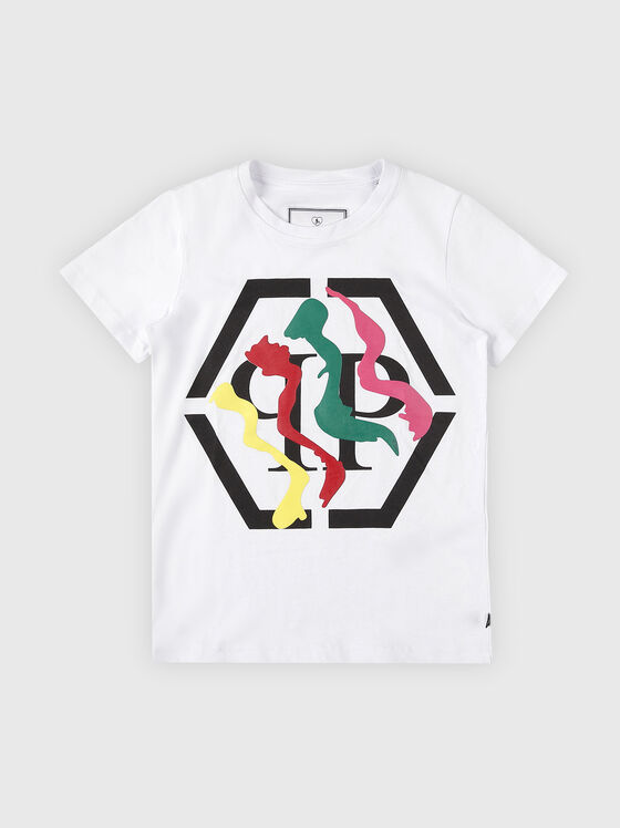 Contrast logo print T-shirt  - 1