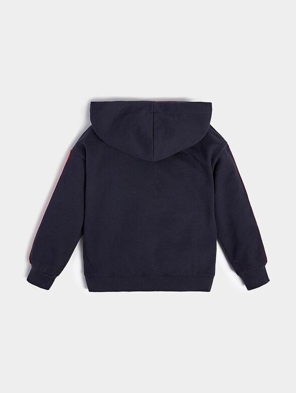 Cotton sweatshirt with zipper and hood - 2