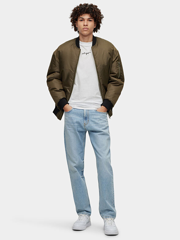 Blue jeans with contrasting logo detail - 4