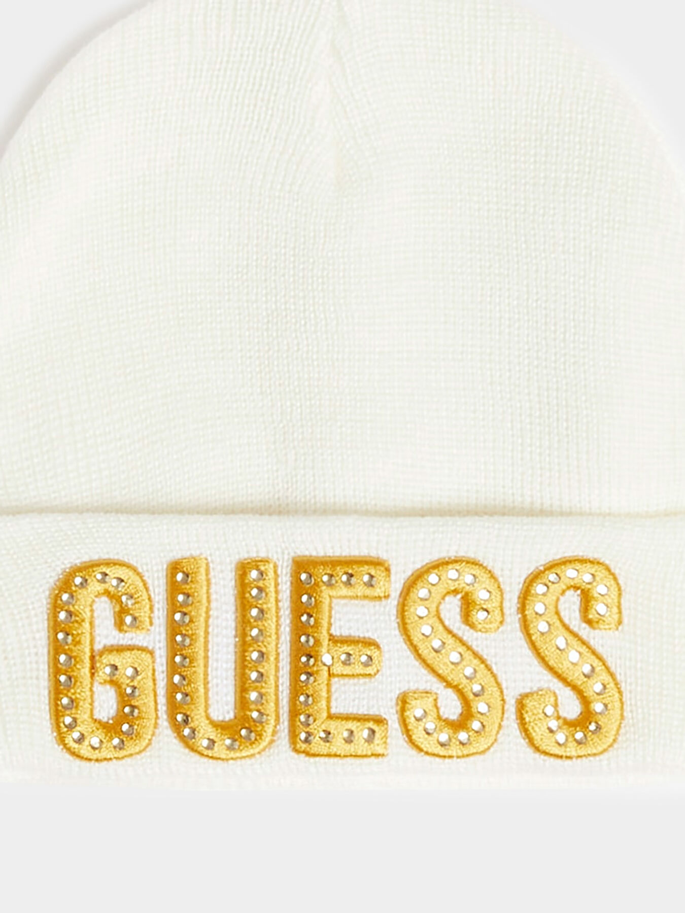 Knitted hat with rhinestones brand GUESS — Globalbrandsstore.com/en