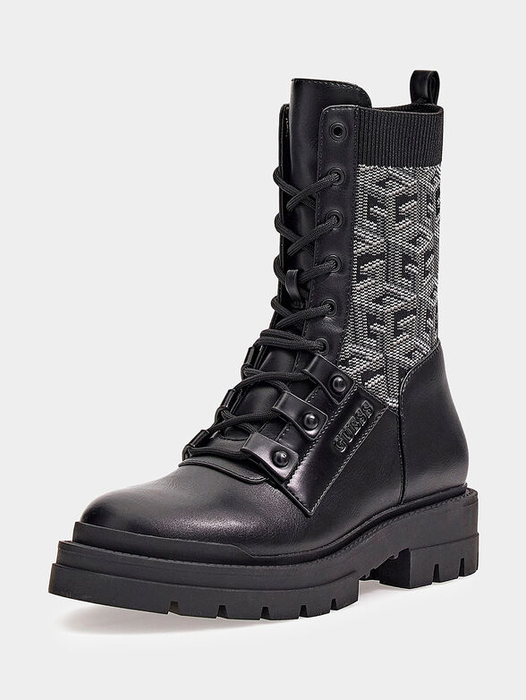 ODALIS black lace-up ankle boots - 2