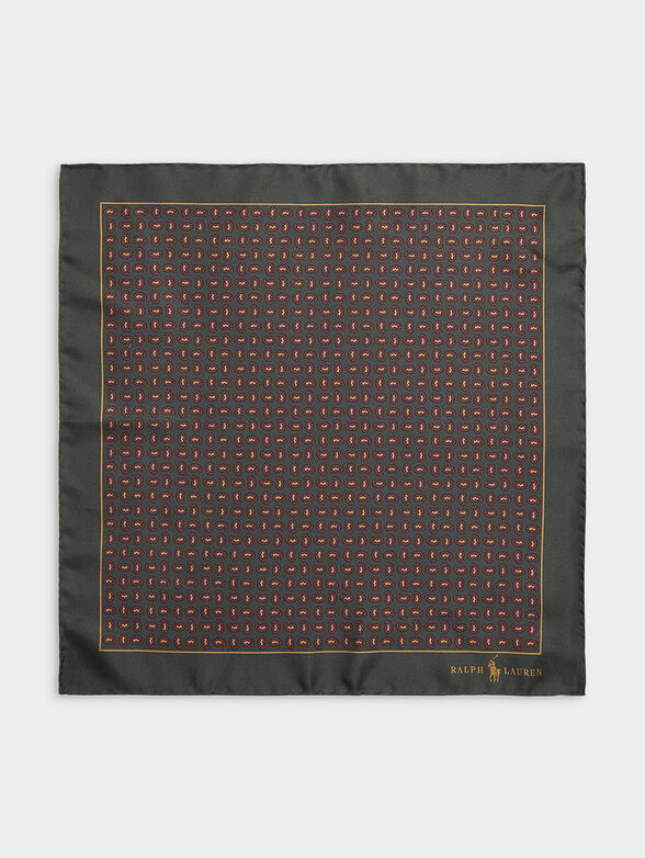 Silk handkerchief with monogram print - 1