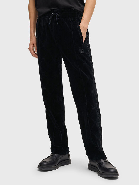 Velvet tracksuit with monogram - 1
