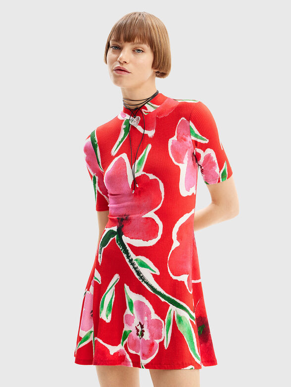 Mini dress with floral print - 1