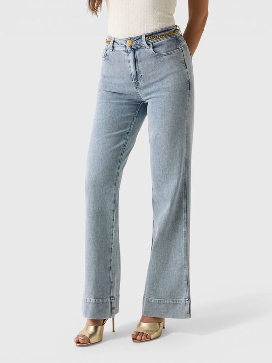 ALYSSA wide leg jeans with an accent belt - 1