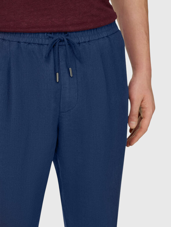 Blue linen trousers - 3