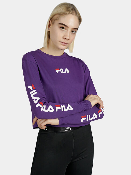 Виолетова скъсена блуза REVA - 1
