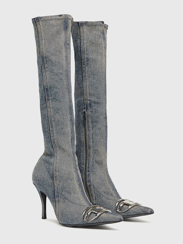 D-VENUS KB denim heeled boots - 2