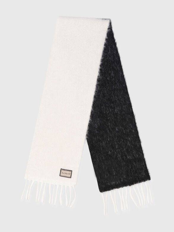 Wool scarf with logo motif - 2