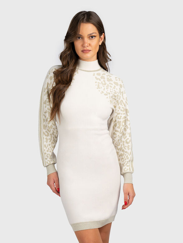 Knitted dress with accent sleeves  - 1