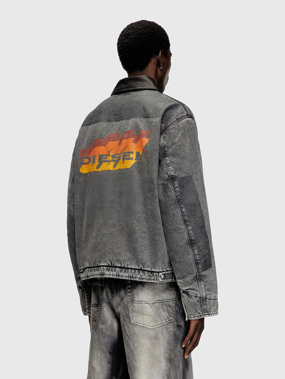 J-TAYLOR denim jacket with leather collar - 2