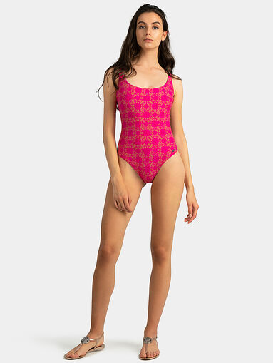 Swimsuit with all over logo print - 5