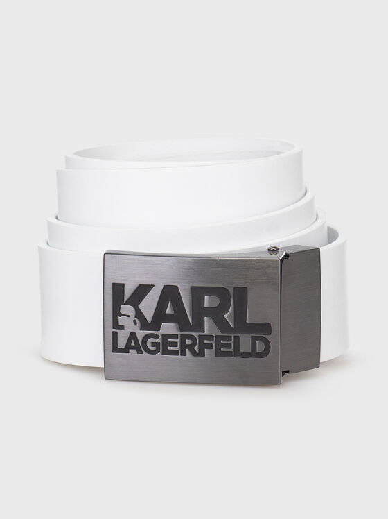 Leather belt with logo detail  - 1