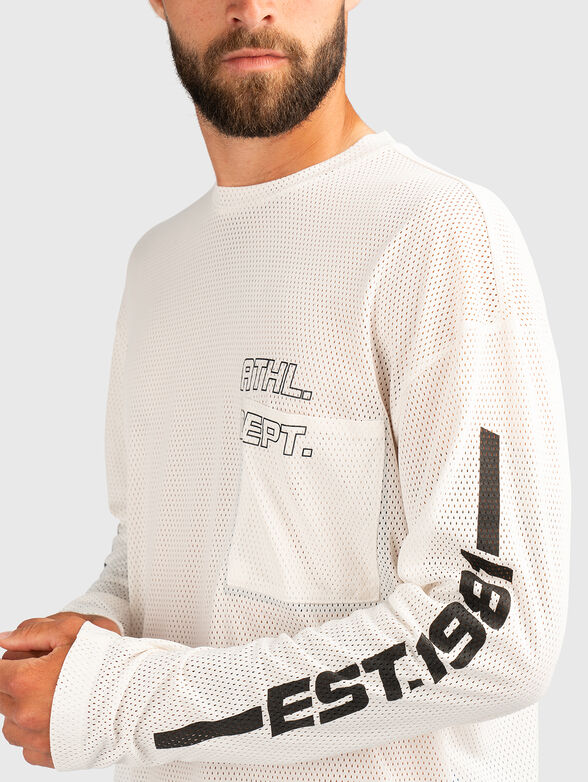 Long sleeve blouse with accent print - 4