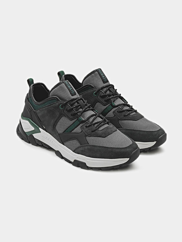Black running sneakers with red accents - 2