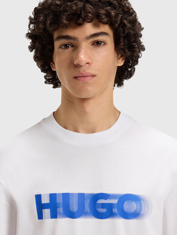 White unisex T-shirt with logo print - 4