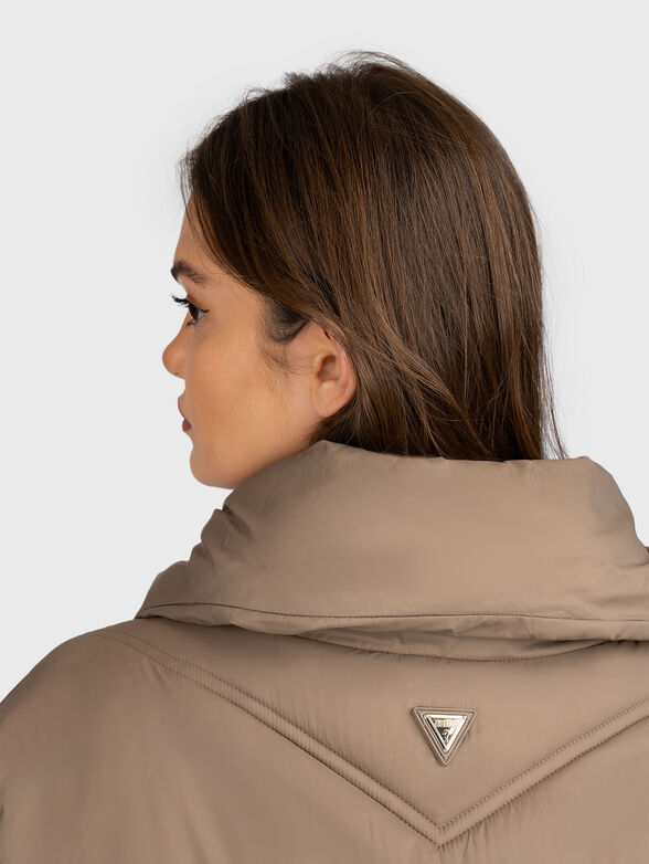 Padded jacket with pockets and wide collar - 5