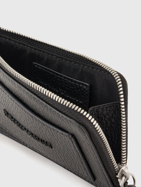 Leather card holder with zip - 4