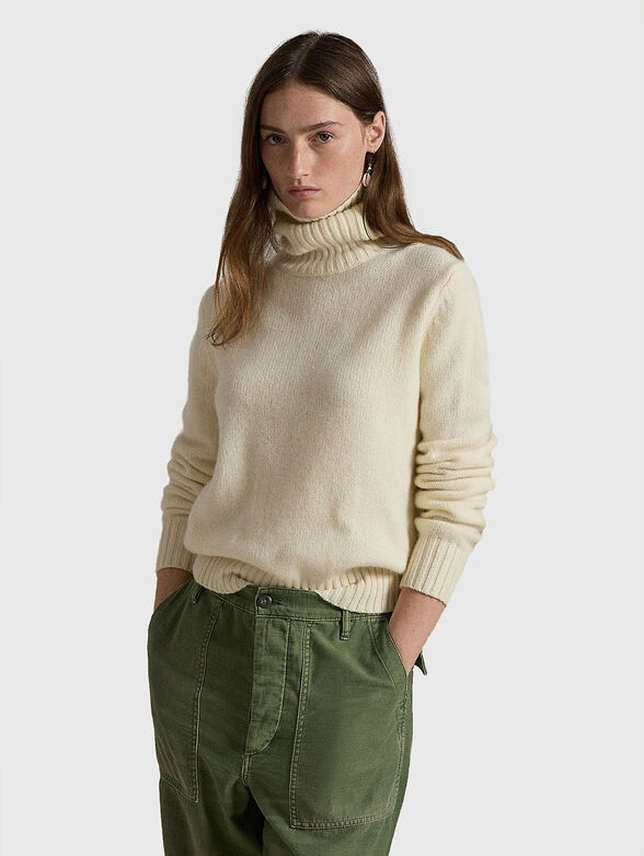 Wool sweater in ecru colour - 1